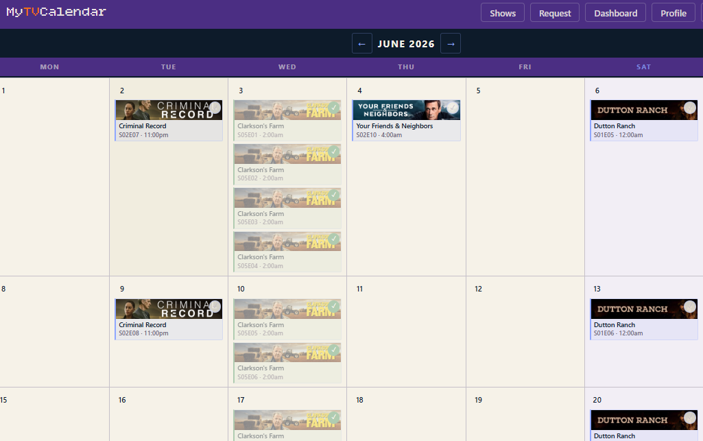 MyTVCalendar